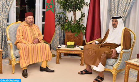 جلالة الملك يجري اتصالا هاتفيا بالشيخ تميم بن حمد آل ثاني أمير دولة قطر