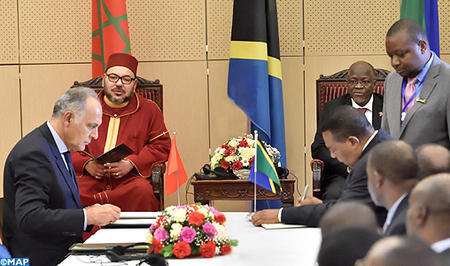 HM the King and Tanzanian Pres. Chair Signing Ceremony of 22 Agreements