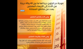 موجة حر تتراوح درجاتها ما بين 40 و45 درجة من الأحد إلى الأربعاء المقبلين بعدد من مناطق المملكة (نشرة إنذارية)