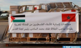 Entry into Gaza of Large Part of Humanitarian Aid Sent on High Instructions of HM the King to Palestinian Populations