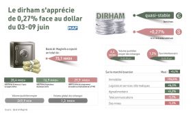 Marché des changes (3-9 juin): Le dirham s'apprécie de 0,27% face au dollar