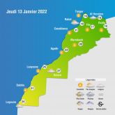 Prévisions météorologiques pour le vendredi 14 janvier 2022