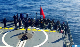 La Marine Royale porte assistance à 59 Subsahariens candidats à l'émigration irrégulière (Communiqué)