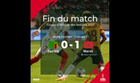 CAN-2023 (3è Journée/Gr. F): Le Maroc bat la Zambie (1-0) et termine premier de son groupe