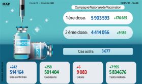Coronavirus: 242 nouveaux cas et 258 guérisons en 24H