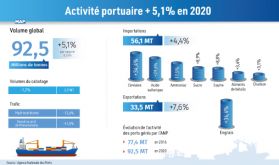 Activité portuaire: Hausse du trafic de 5,1% au terme de l'année 2020 (ANP)
