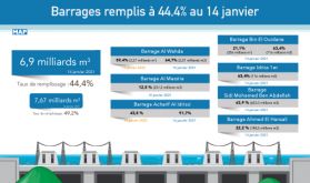 Les barrages remplis à 44,4% au 14 janvier (ministère)
