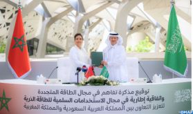 Le Maroc et l'Arabie saoudite signent un mémorandum d'entente dans le domaine des énergies renouvelables et un accord de coopération pour les utilisations pacifiques de l'énergie atomique